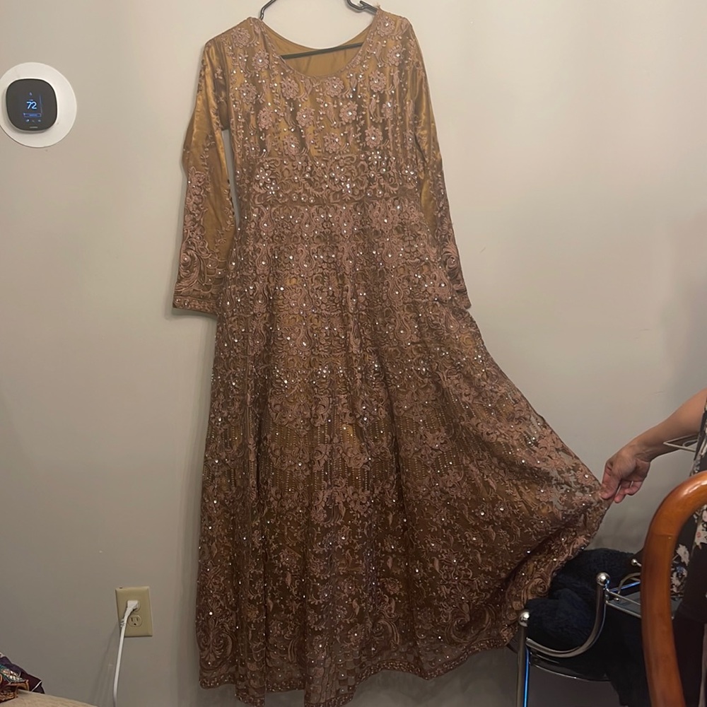 Fully Embroidered Coffee Maxi